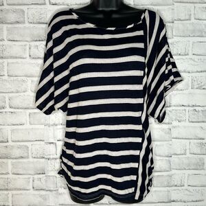 Perseption Women Asymmetrical Striped Shirt Top Size XL